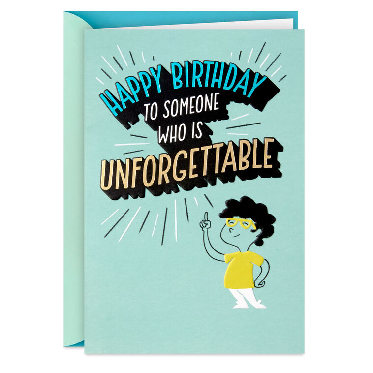 hallmark You're Unforgettable Funny Pop-Up Birthday Card