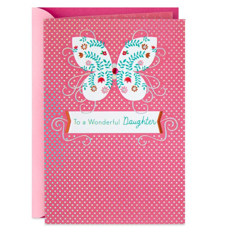hallmark You're Very Special Floral Butterfly Birthday Card for Daughter