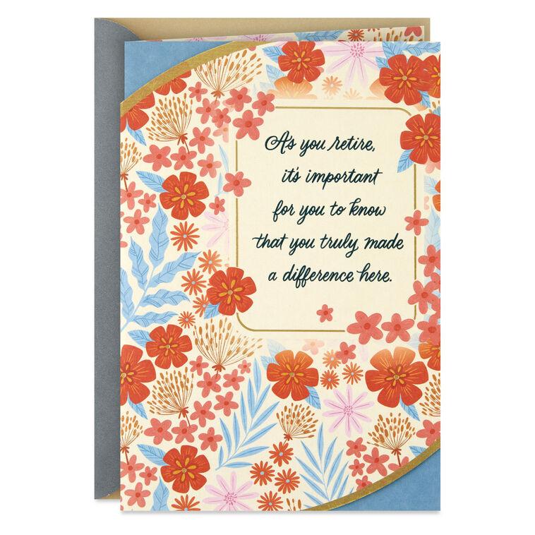 hallmark You Truly Made a Difference Here Retirement Card