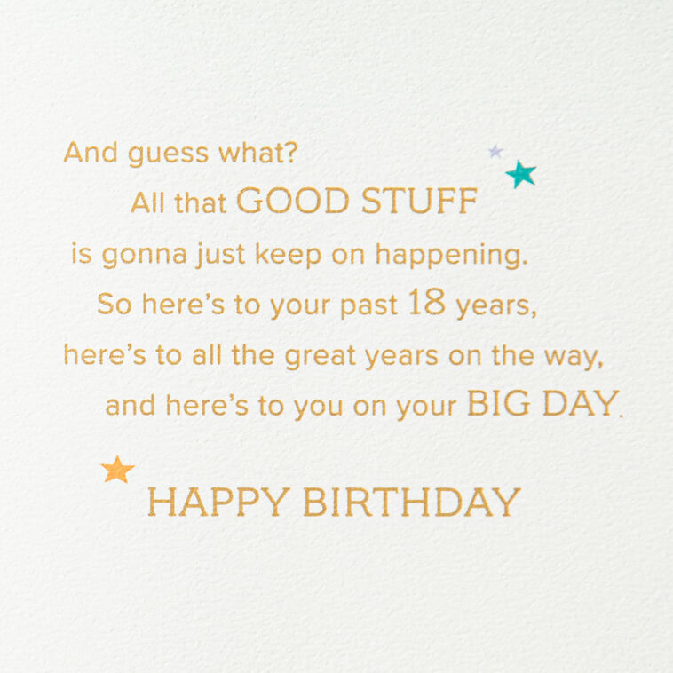 Hallmark You've Grown Into A Great Person 18th Birthday Card With Cake Topper