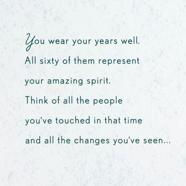 Hallmark You Wear Your Years Well 60th Birthday Card