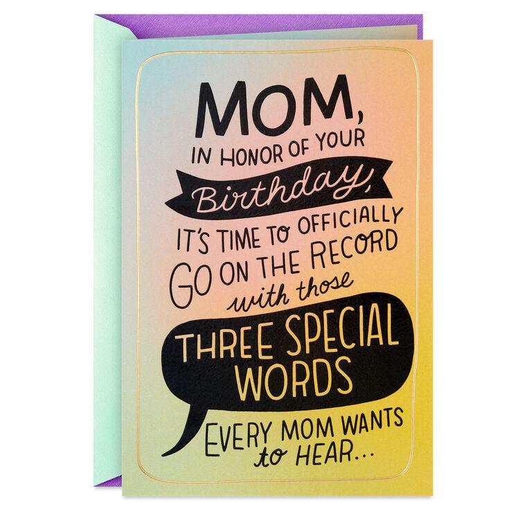 hallmark You Were Right Certificate Funny Birthday Card for Mom