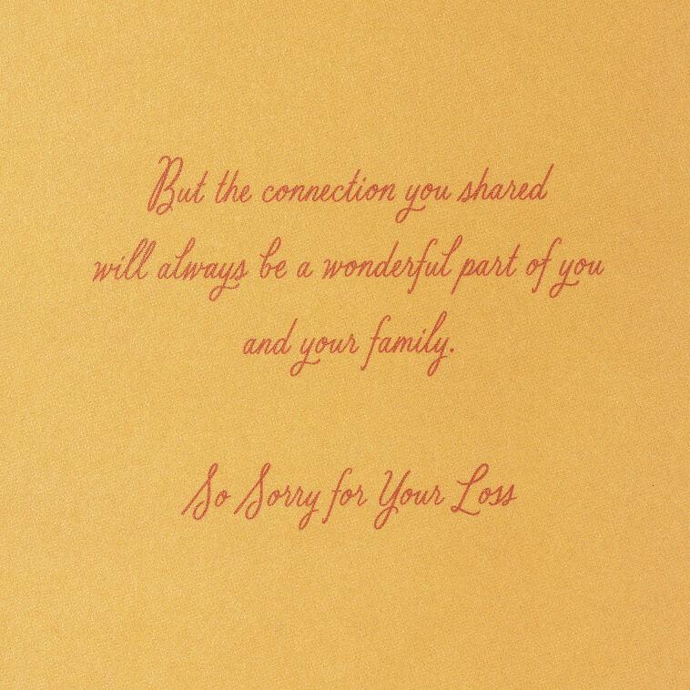 Hallmark Your Connection Is For Always Sympathy Card For Loss Of Family Member