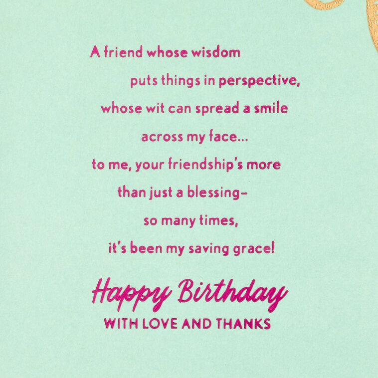 Hallmark Your Friendship Is A Blessing Birthday Card