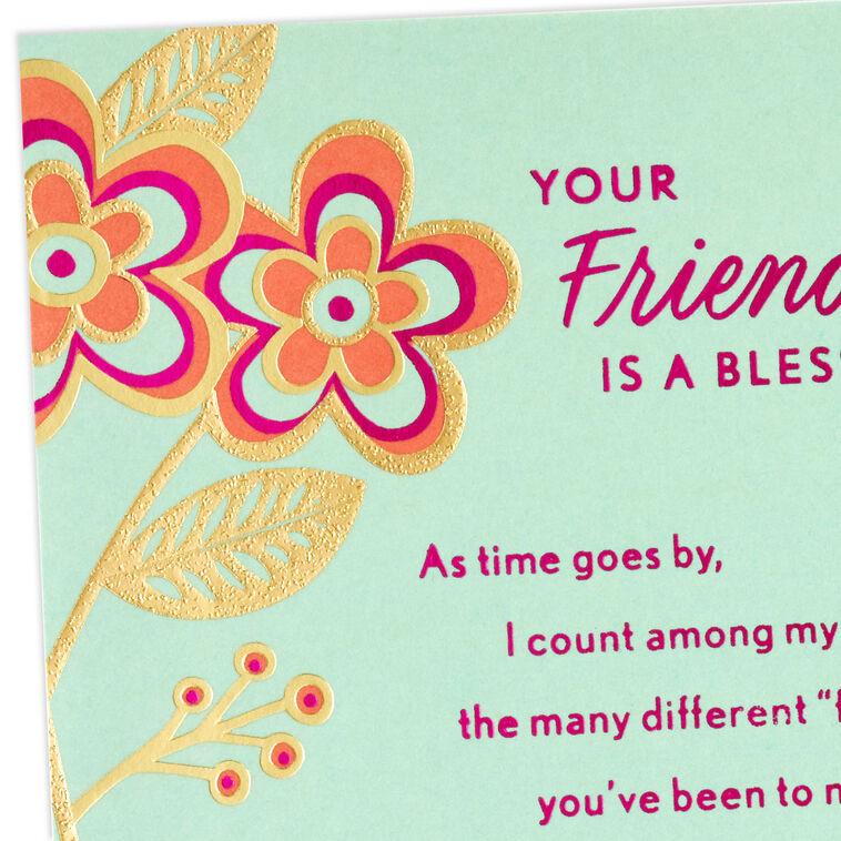 Hallmark Your Friendship Is A Blessing Birthday Card