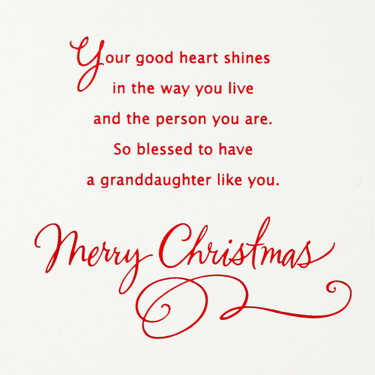 Hallmark Your Good Heart Shines Christmas Card For Granddaughter