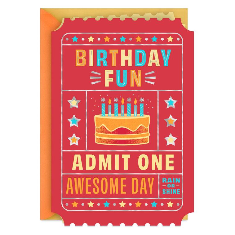 hallmark Your Ticket to Party Time Birthday Card for Kids