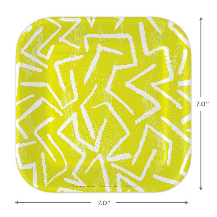 Hallmark Zig-Zag Stripe On Yellow Dessert Plates Pack Of 8