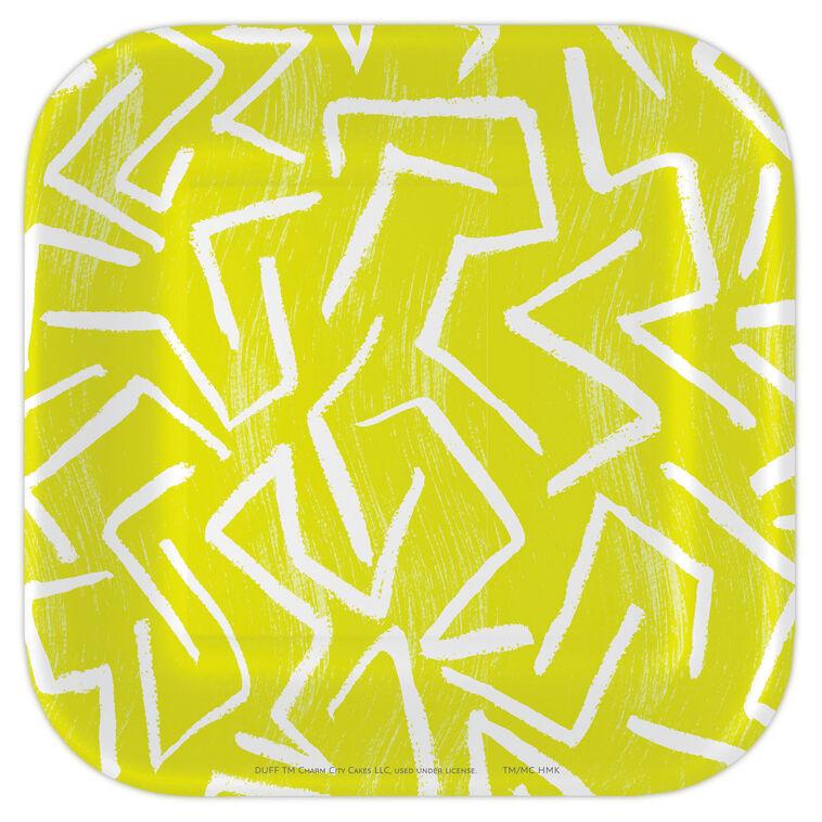 hallmark Zig-Zag Stripe on Yellow Dessert Plates Pack of 8