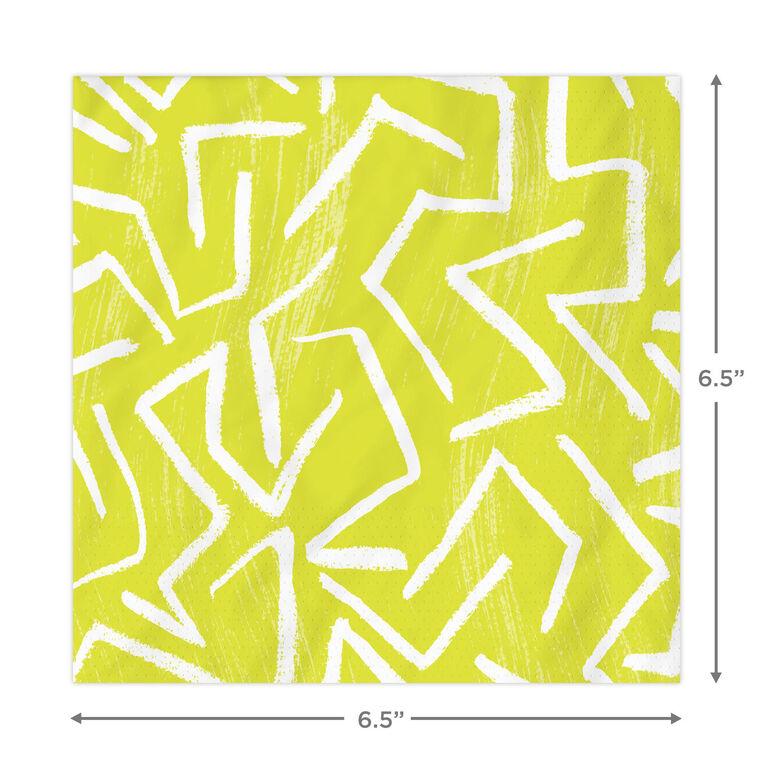 Hallmark Zig-Zag Stripe On Yellow Dinner Napkins Pack Of 20