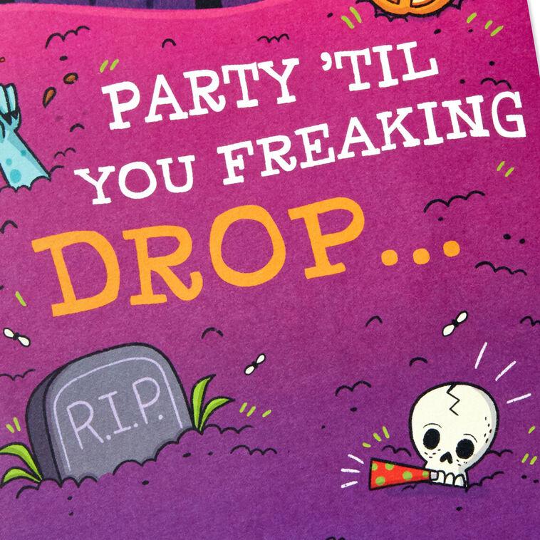 Hallmark Zombie Dance Party Funny Musical Pop-Up Halloween Card With Light
