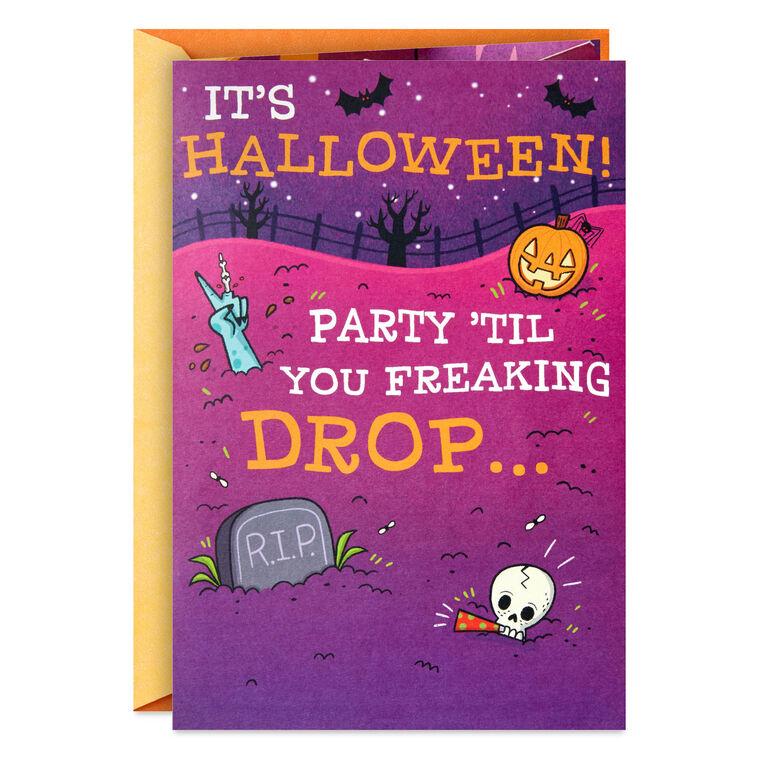 hallmark Zombie Dance Party Funny Musical Pop-Up Halloween Card With Light