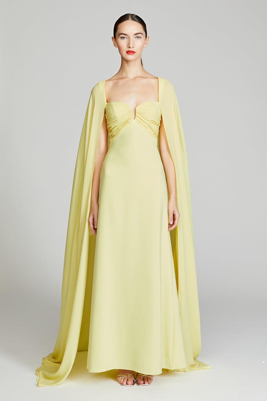 halston heritage Alma Crepe With Georgette Gown