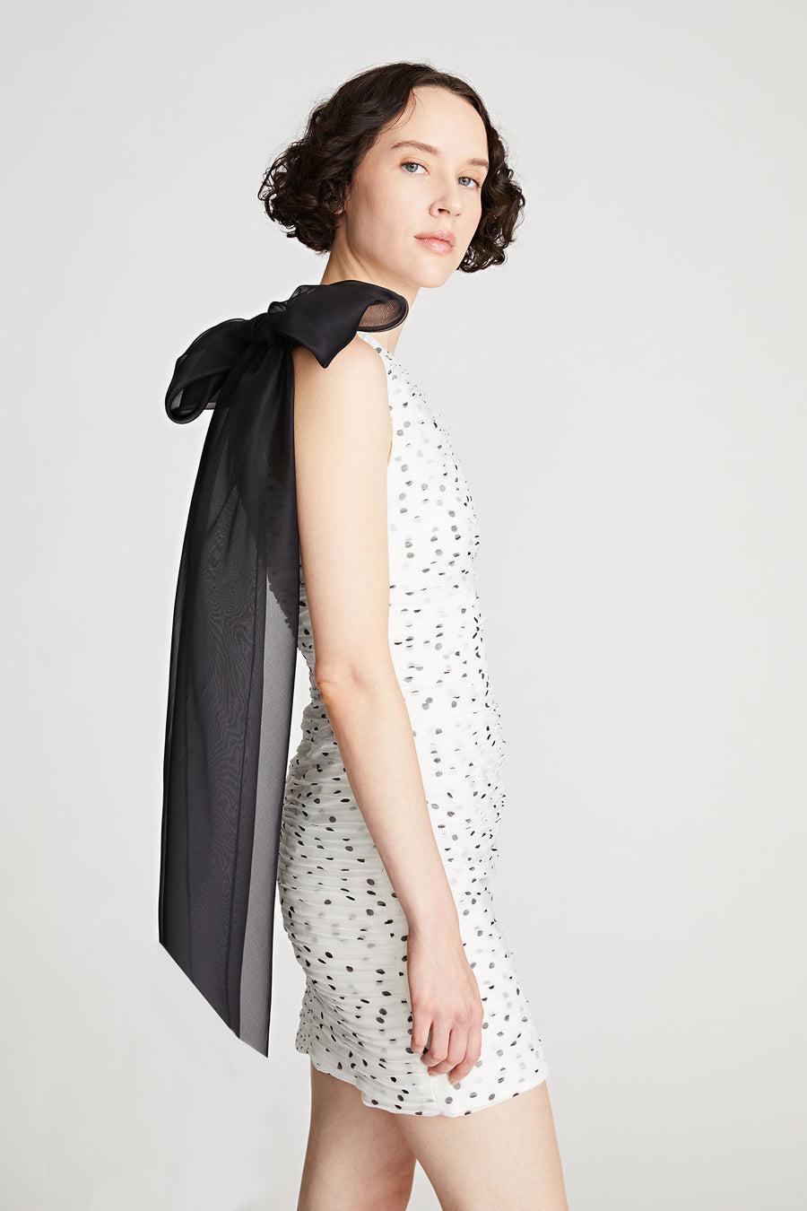 Halston Heritage Analise Dress In Micro Dot