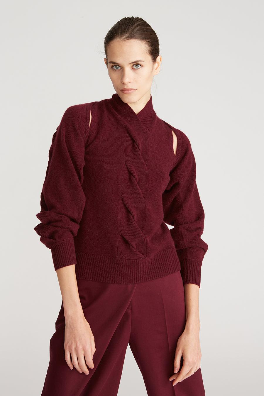 Halston Heritage Auden Wool Cash Cable Shrug