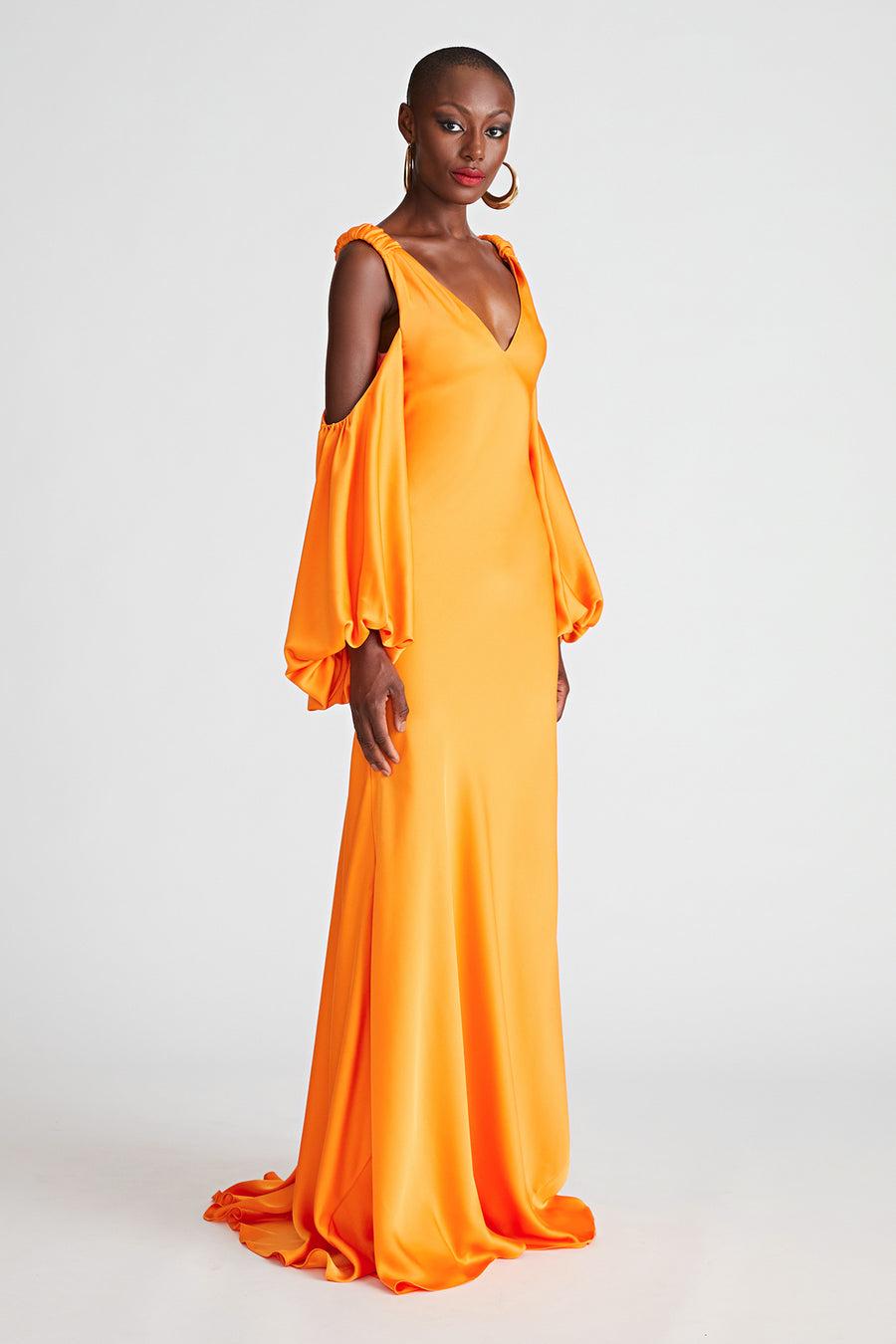 Halston Heritage Binnie Gown In Satin