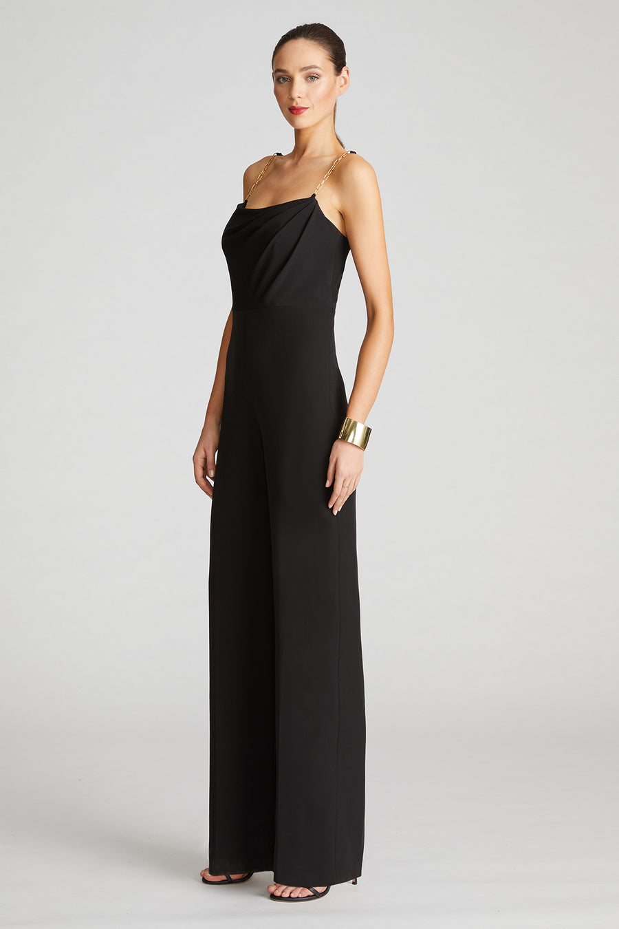 Halston Heritage Brea Jumpsuit In Stretch Crepe