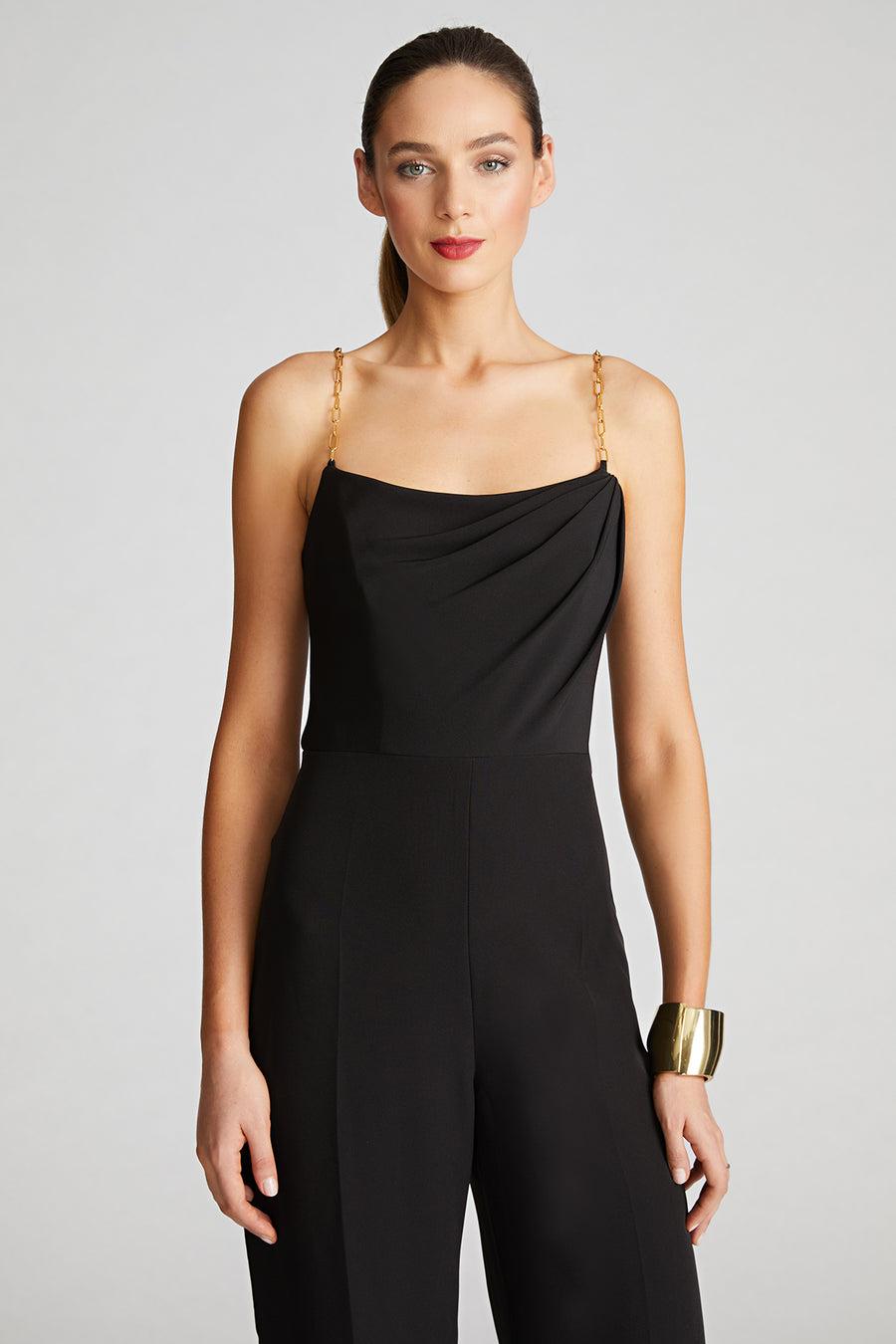 Halston Heritage Brea Jumpsuit In Stretch Crepe