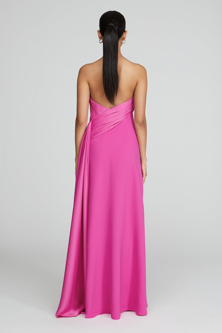 Halston Heritage Brigette Strapless Crepe Gown