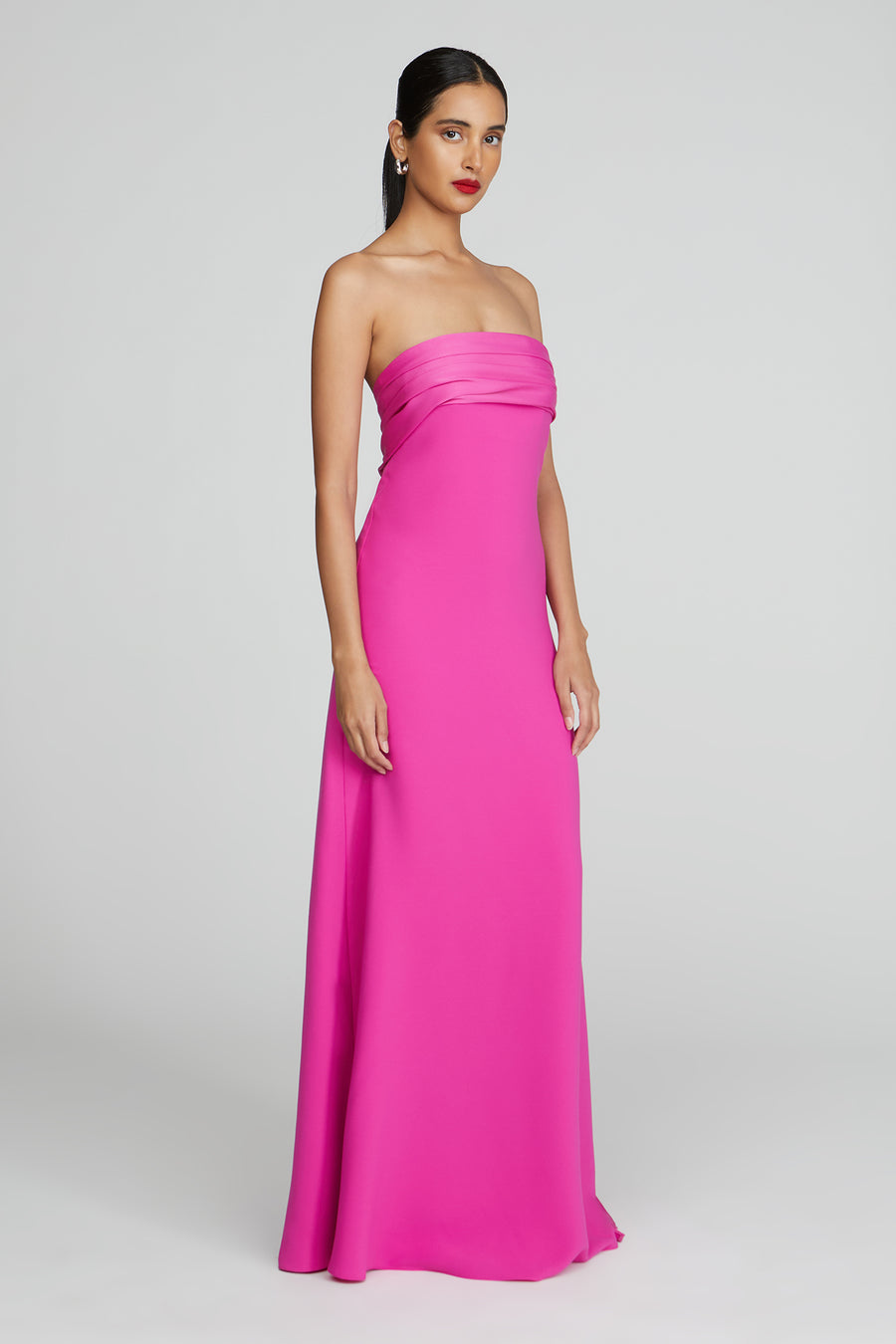 Halston Heritage Brigette Strapless Crepe Gown