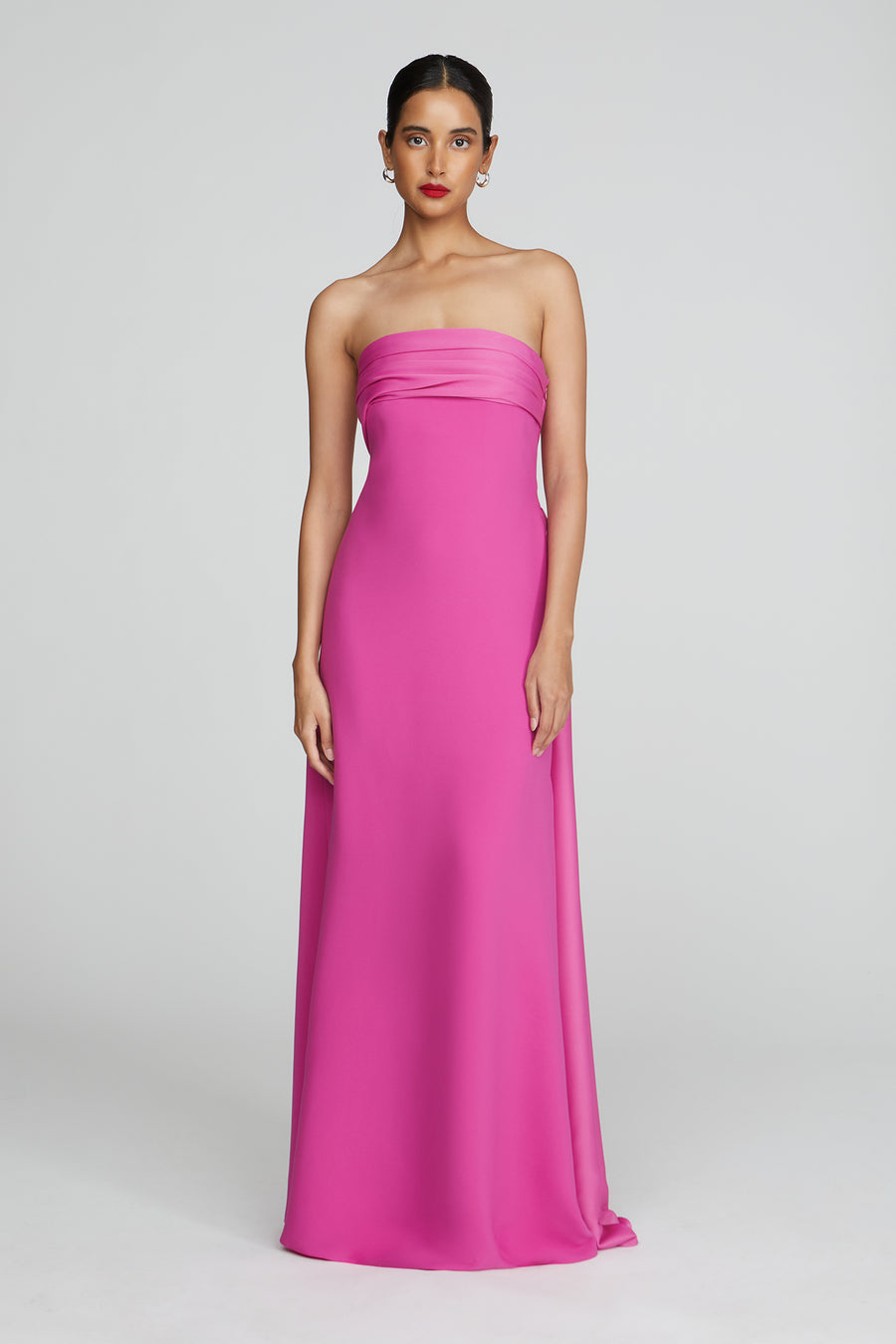 halston heritage Brigette Strapless Crepe Gown