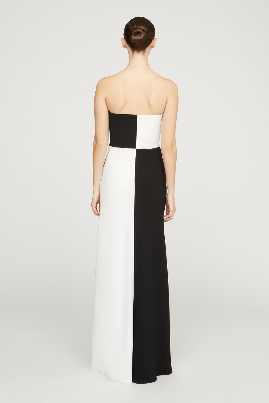 Halston Heritage Cassia Crepe Color Block Gown