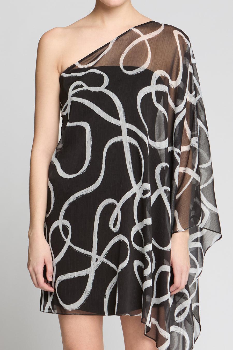 Halston Heritage Chiffon Caftan Mini