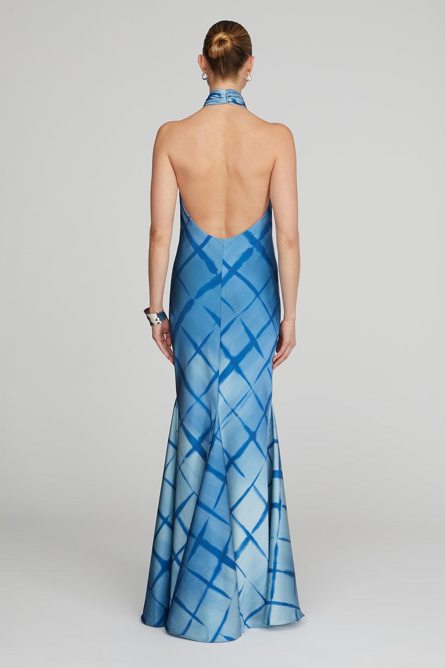 Halston Heritage Corinne Printed Satin Gown