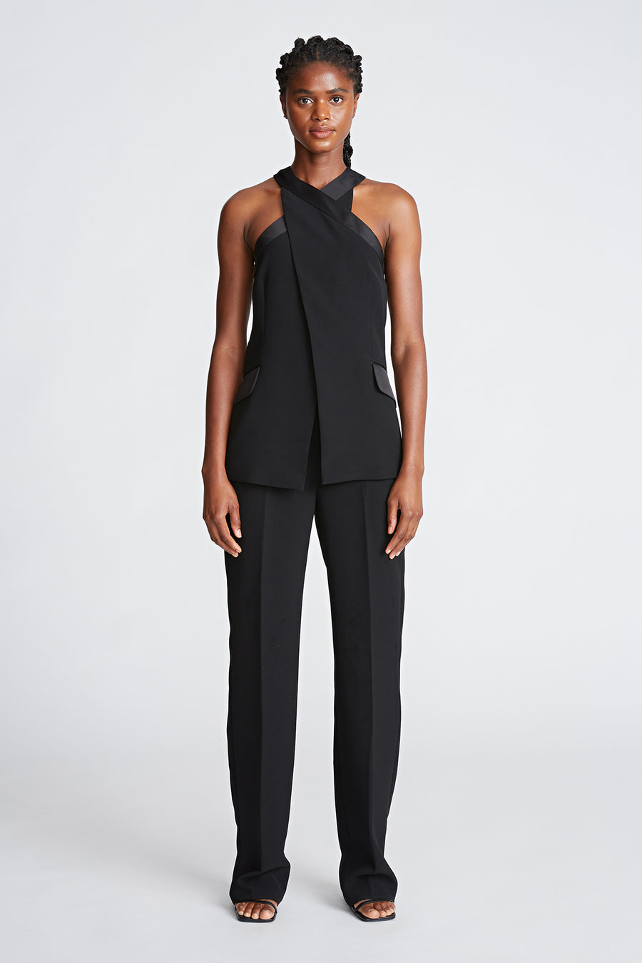 halston heritage Drew Jumpsuit In Crepe/Satin