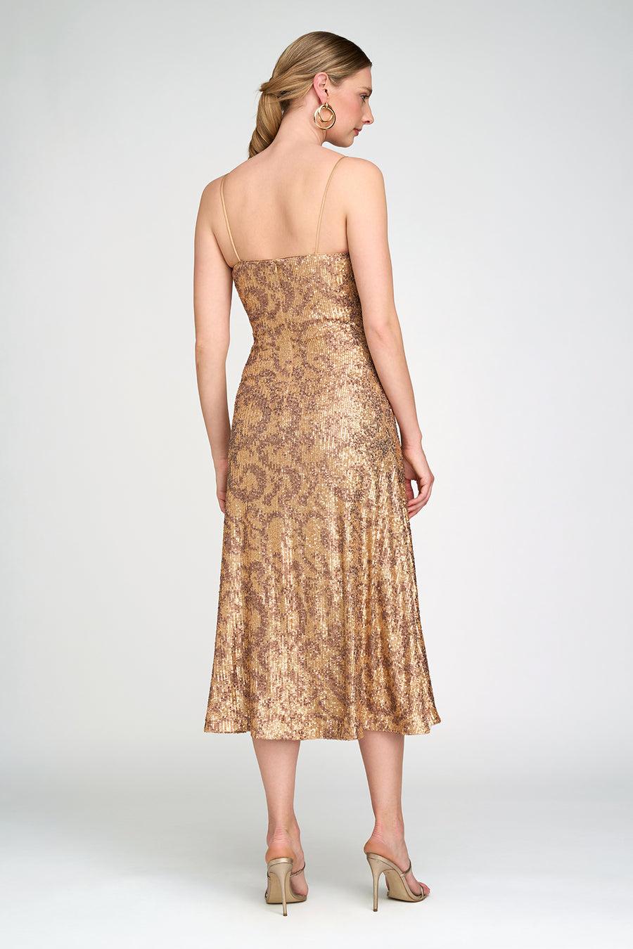 Halston Heritage Essence Dress In Leo Sequin