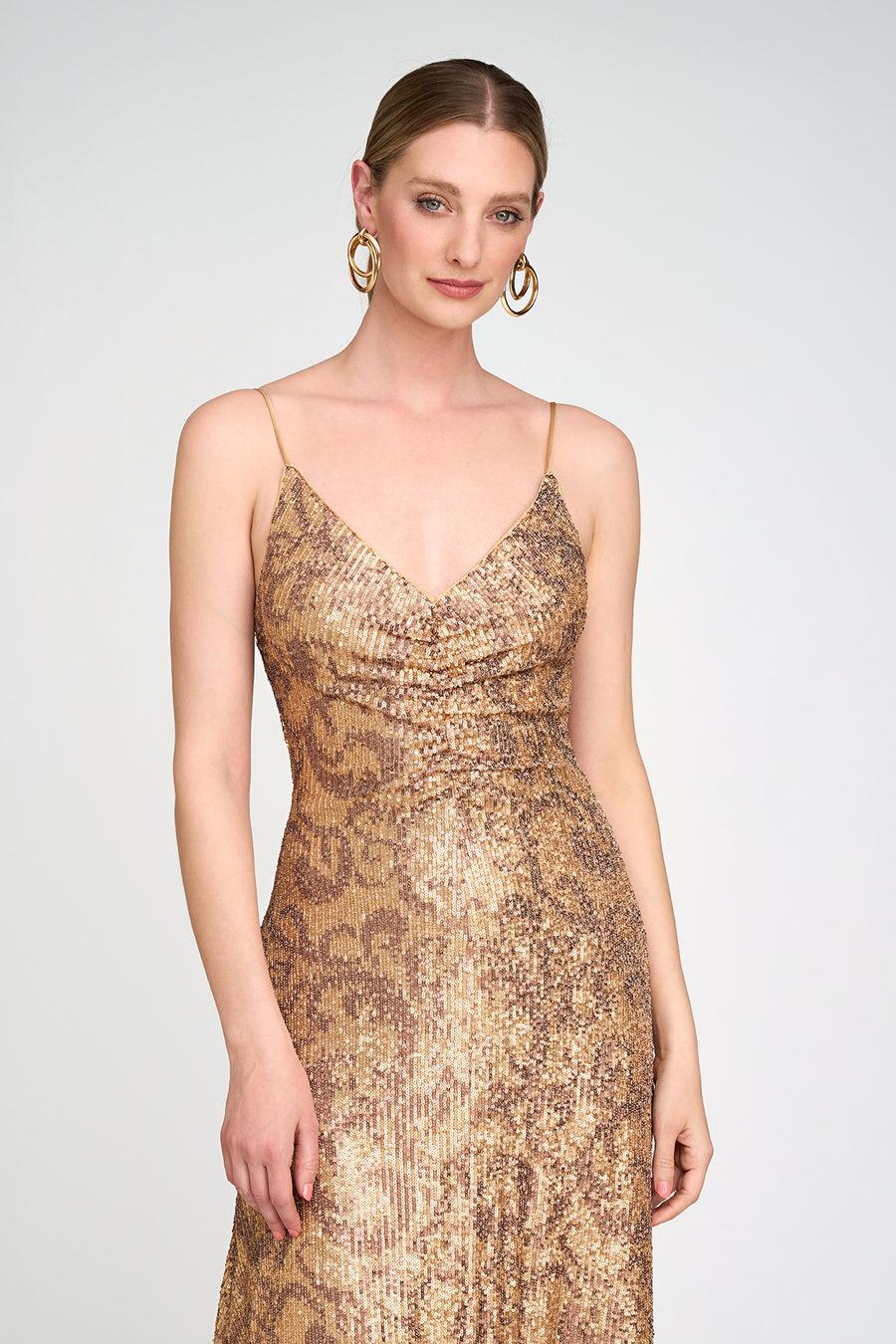 Halston Heritage Essence Dress In Leo Sequin
