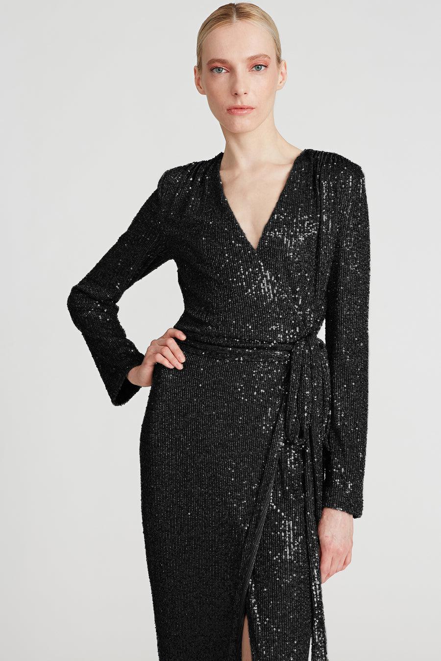 Halston Heritage Falan Sequin Cocktail Dress