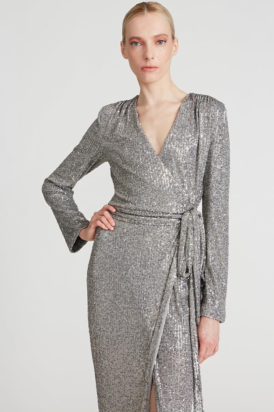 Halston Heritage Falan Sequin Cocktail Dress