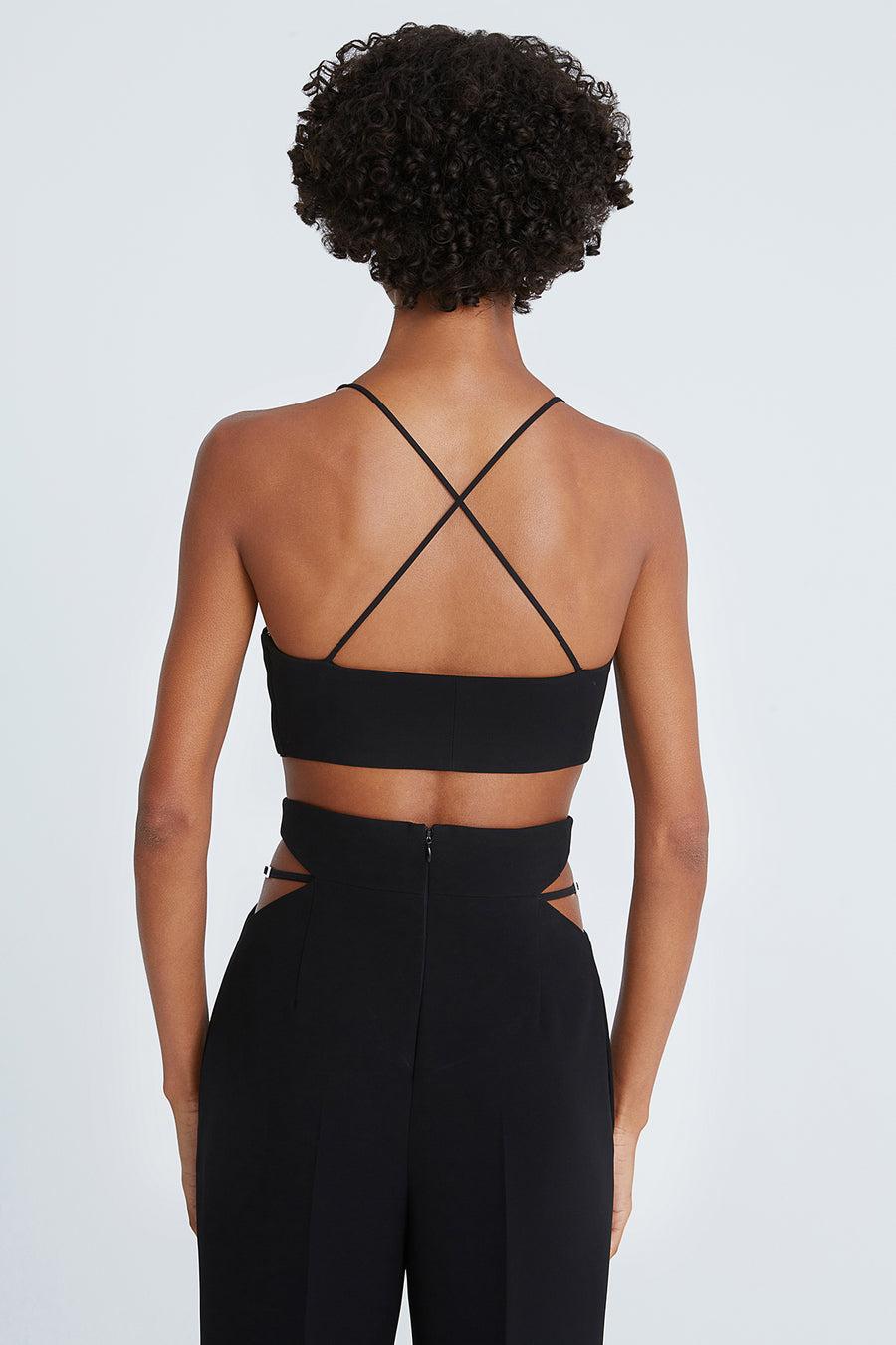 Halston Heritage Gwen Crepe Scoop Neck Bralette
