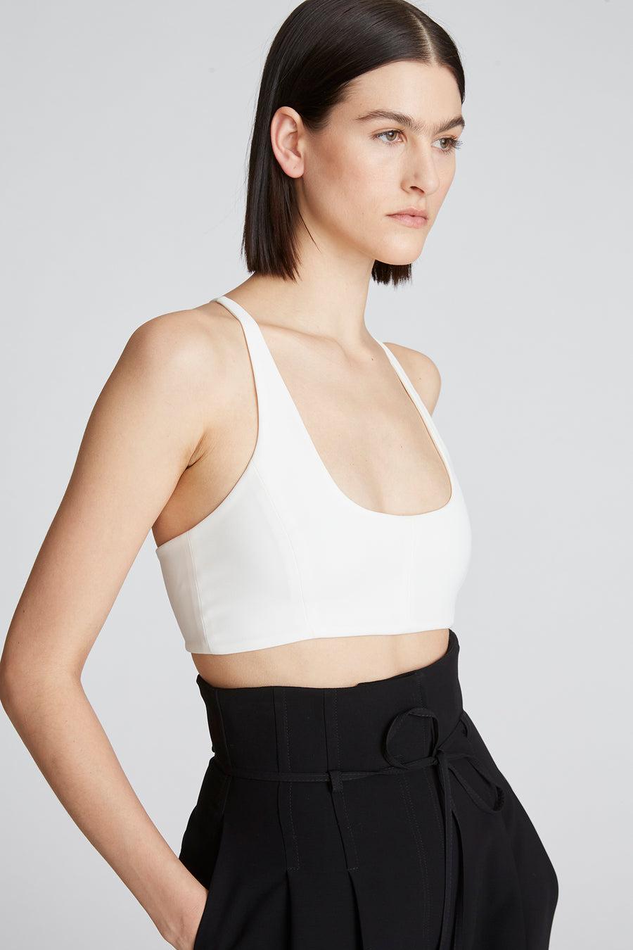 Halston Heritage Gwen Crepe Scoop Neck Bralette