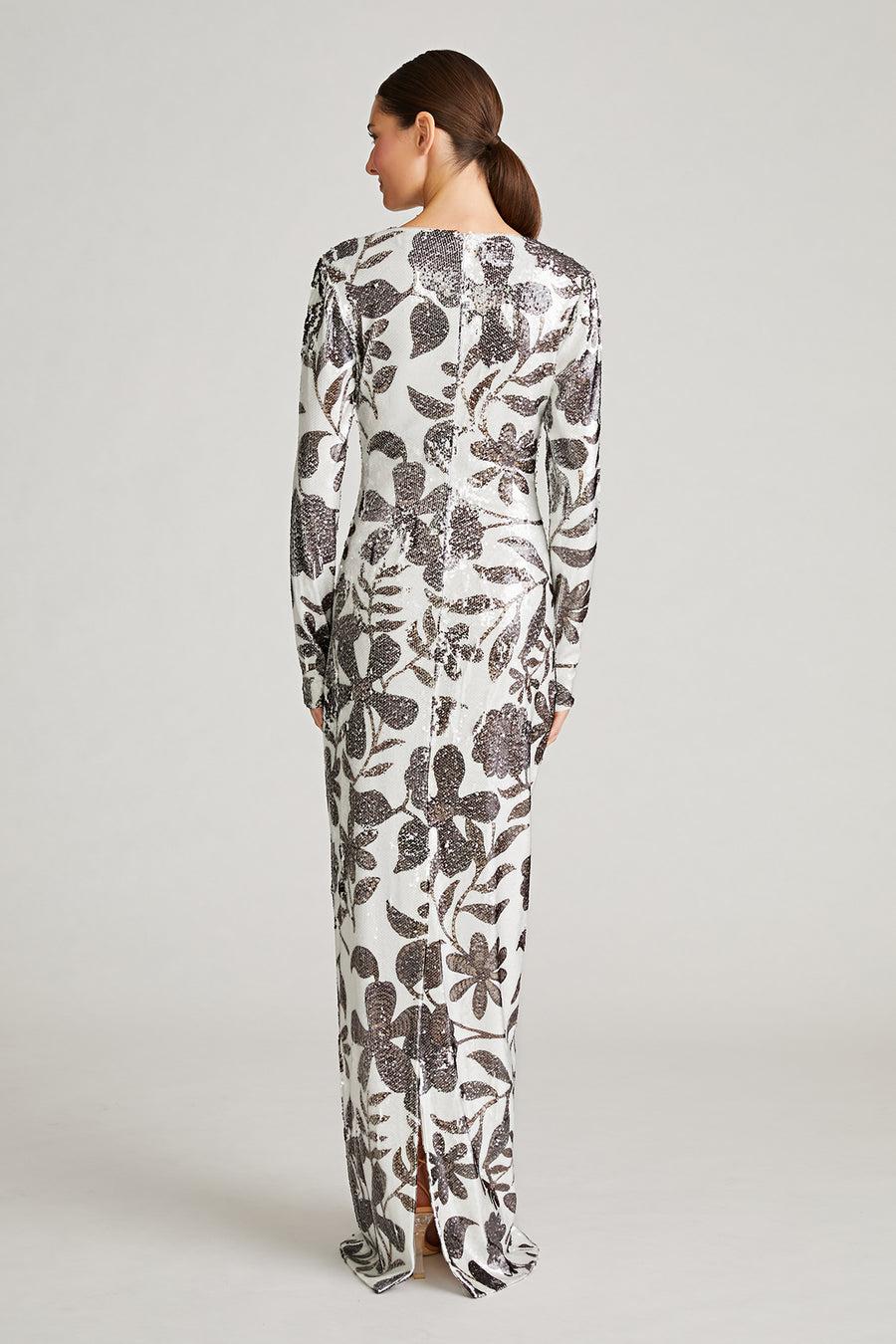 Halston Heritage Haru Gown In Daisy Sequin