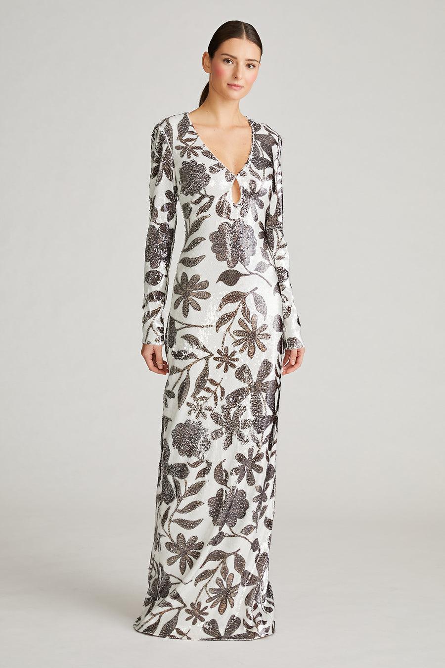 Halston Heritage Haru Gown In Daisy Sequin