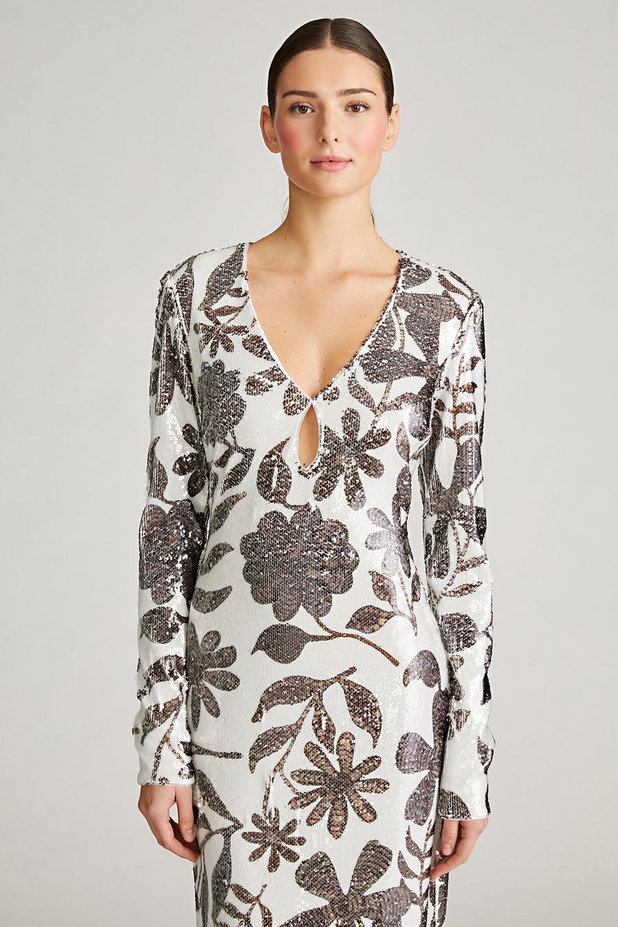 Halston Heritage Haru Gown In Daisy Sequin