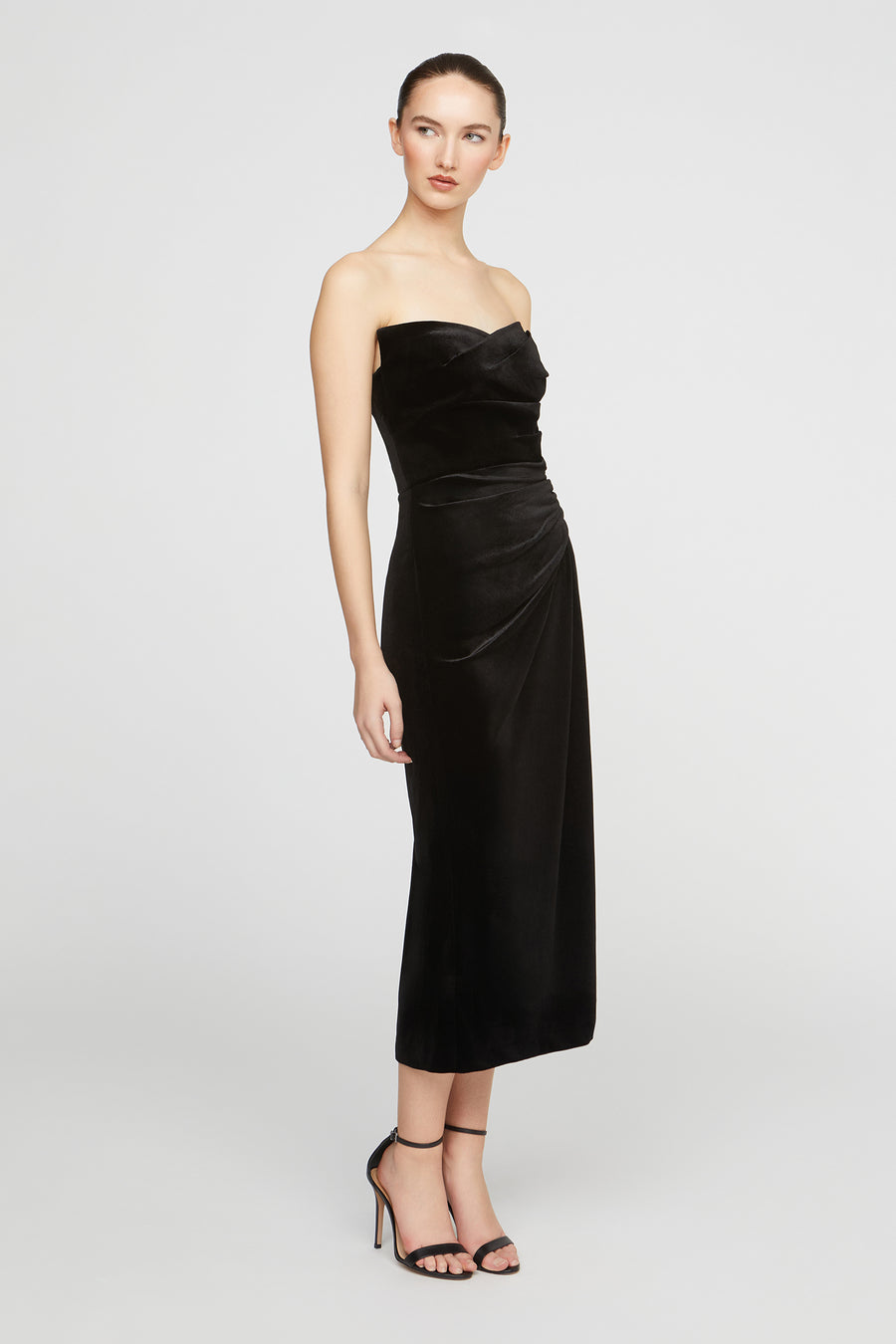 Halston Heritage Imara Velvet Midi Dress