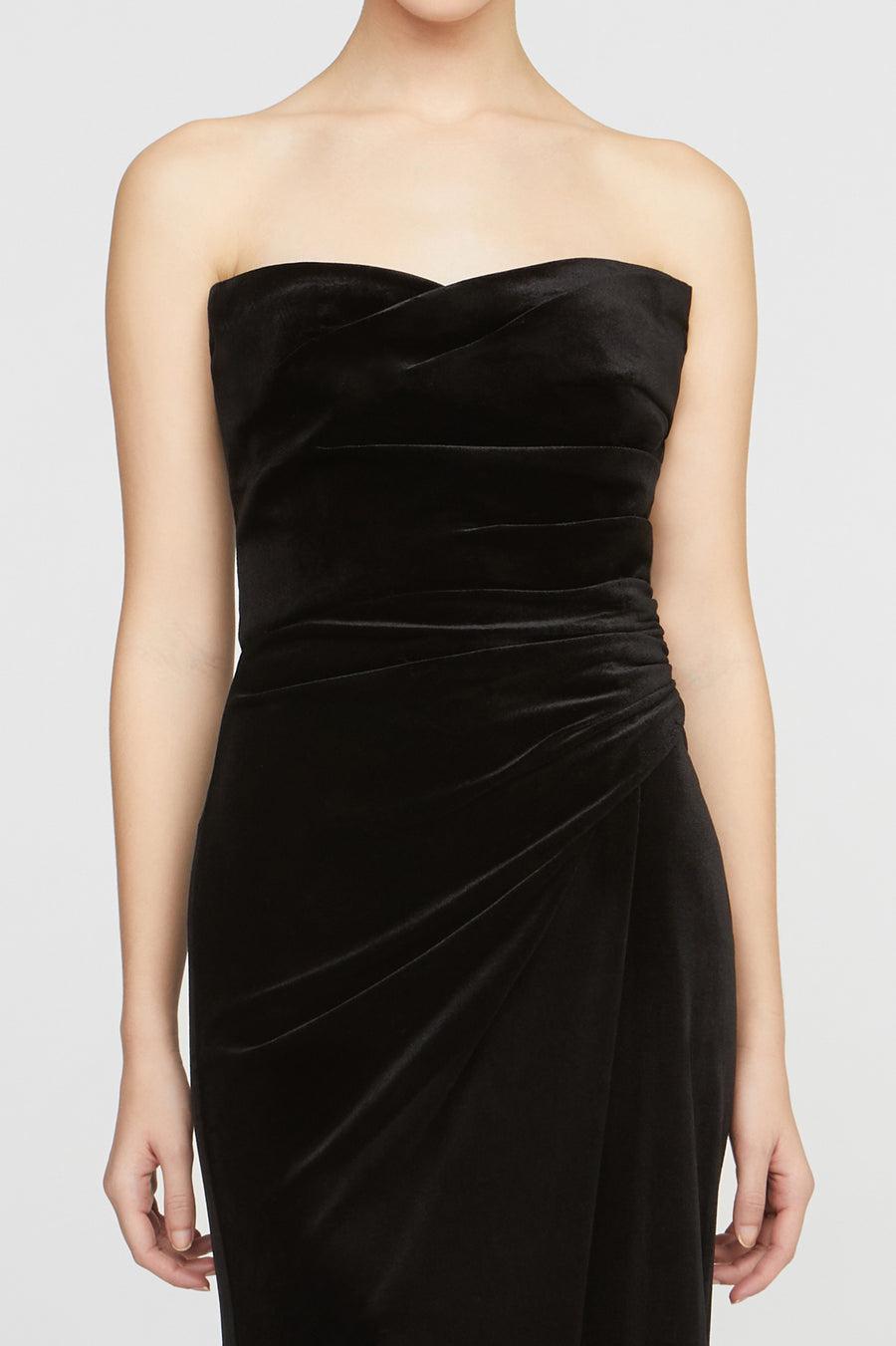 Halston Heritage Imara Velvet Midi Dress