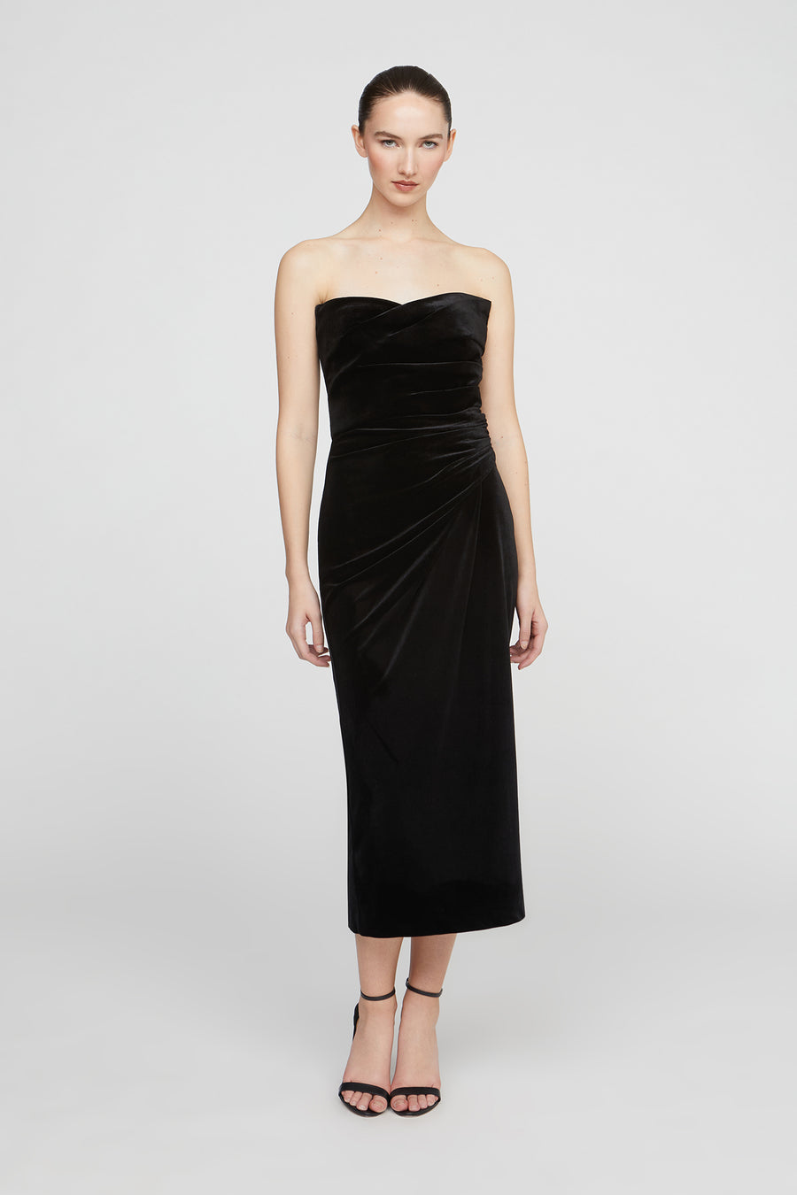 halston heritage Imara Velvet Midi Dress