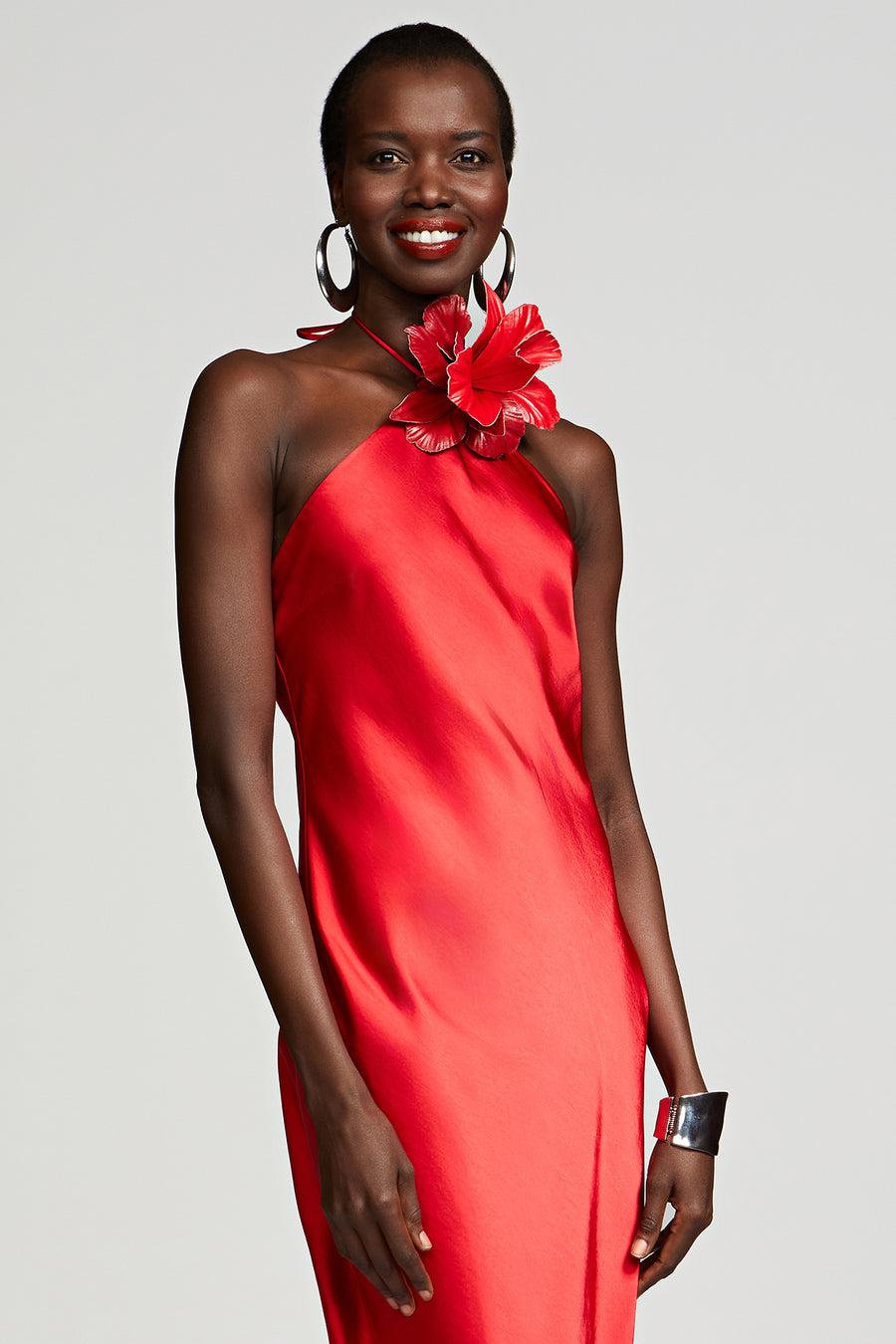 Halston Heritage Joellen Dress In Crushed Satin