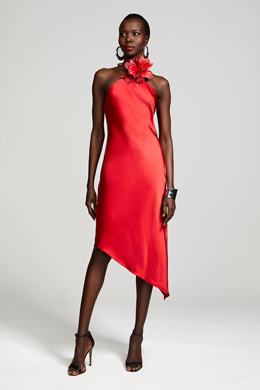 halston heritage Joellen Dress In Crushed Satin
