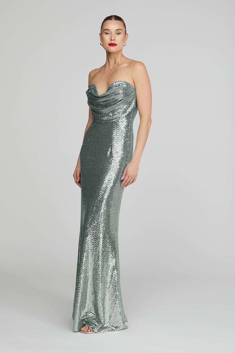 Halston Heritage Juliette Disco Jersey Gown