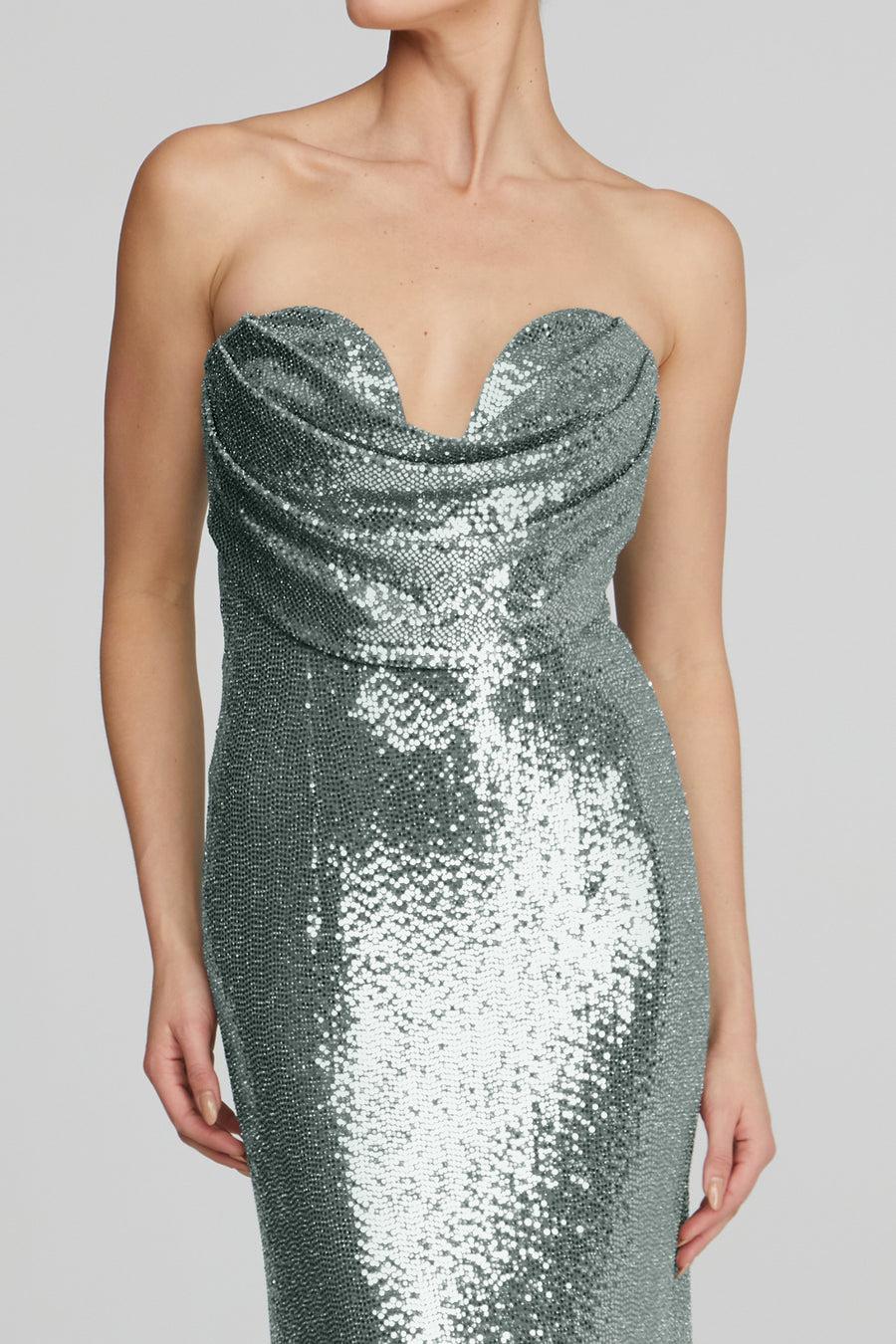 Halston Heritage Juliette Disco Jersey Gown
