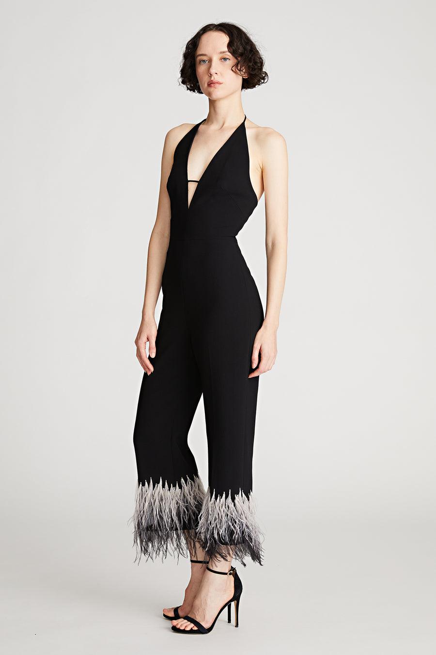 Halston Heritage Kaitlyn Jumpsuit In Moss Crepe