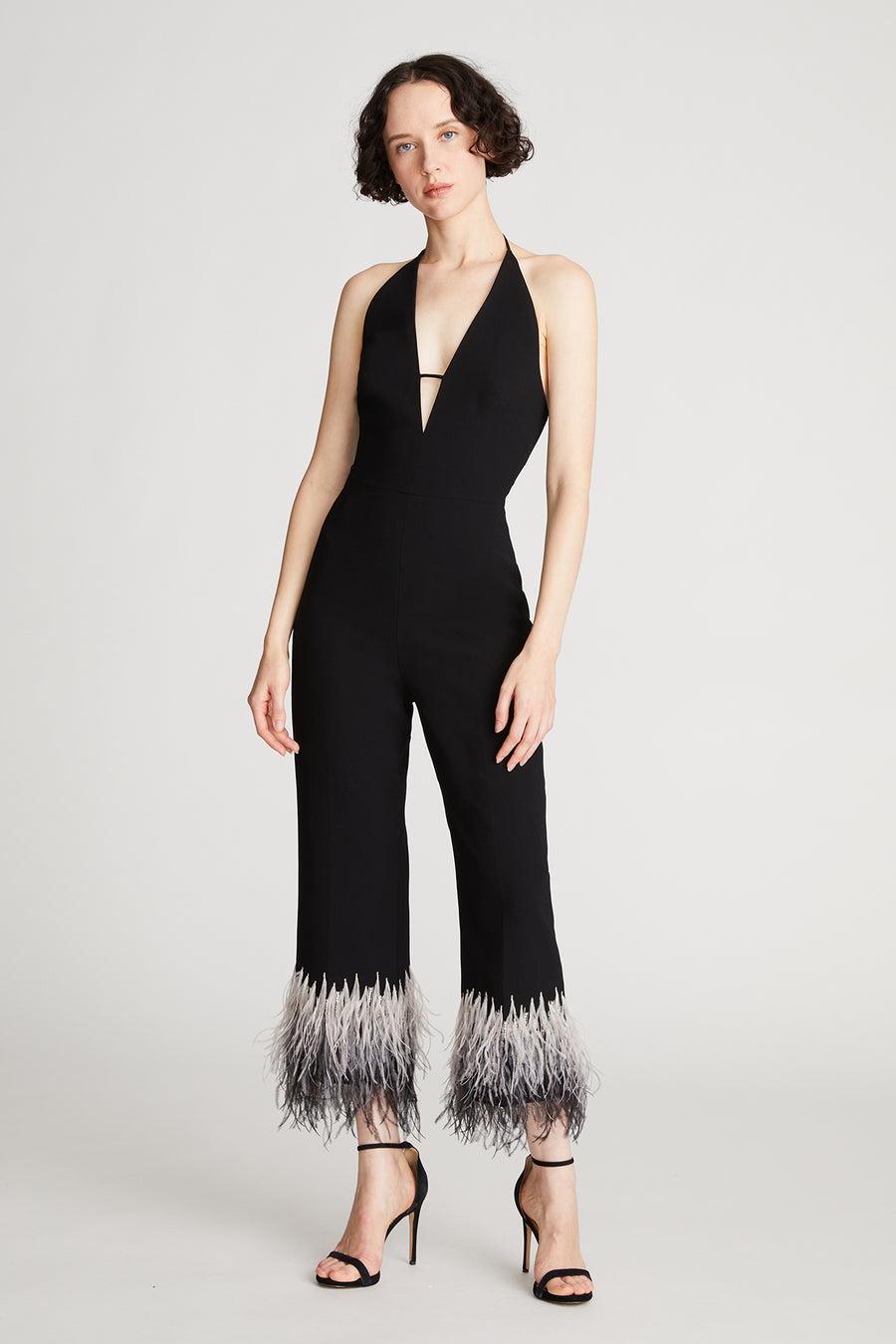 halston heritage Kaitlyn Jumpsuit In Moss Crepe