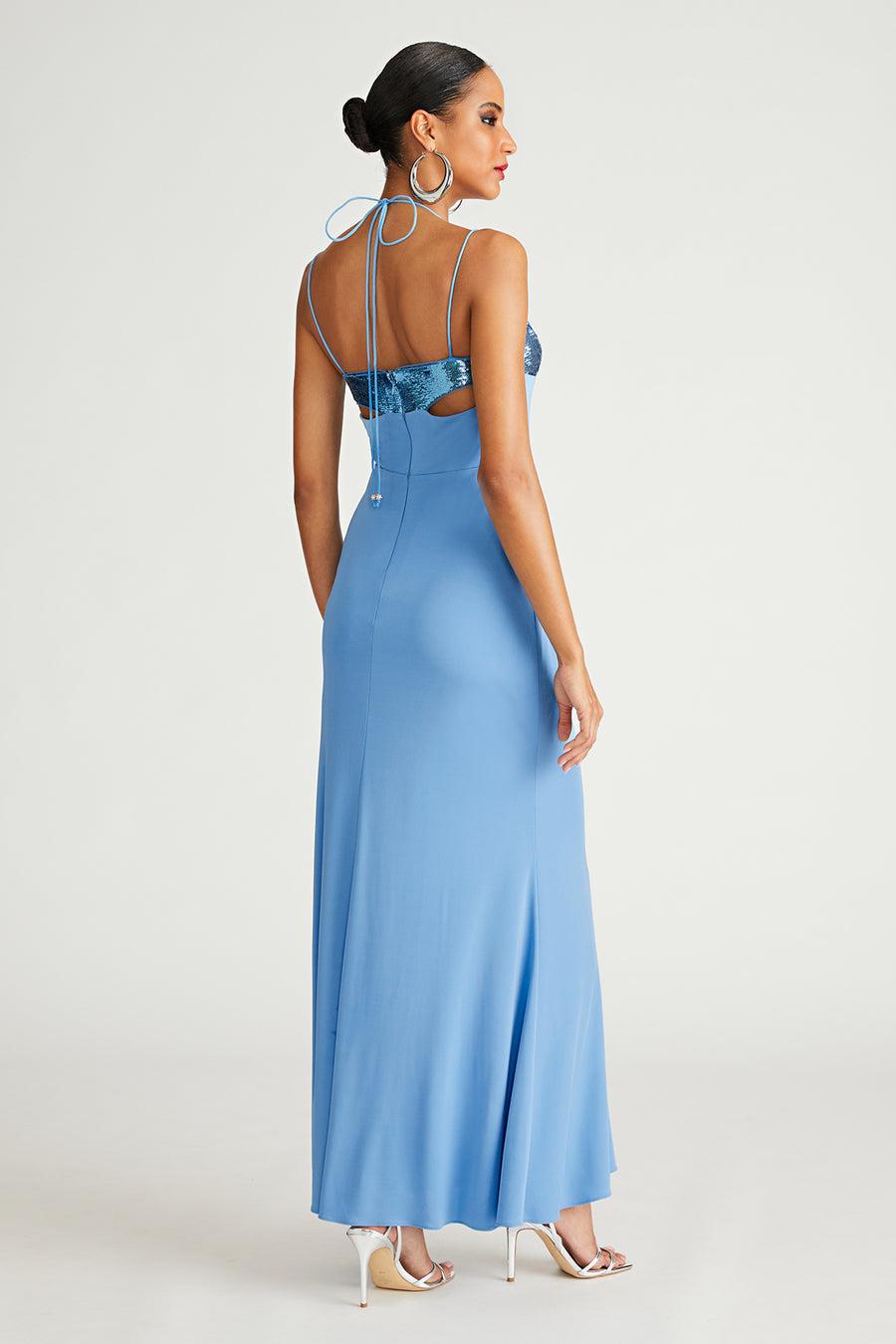 Halston Heritage Kasen Gown In Jersey & Sequin