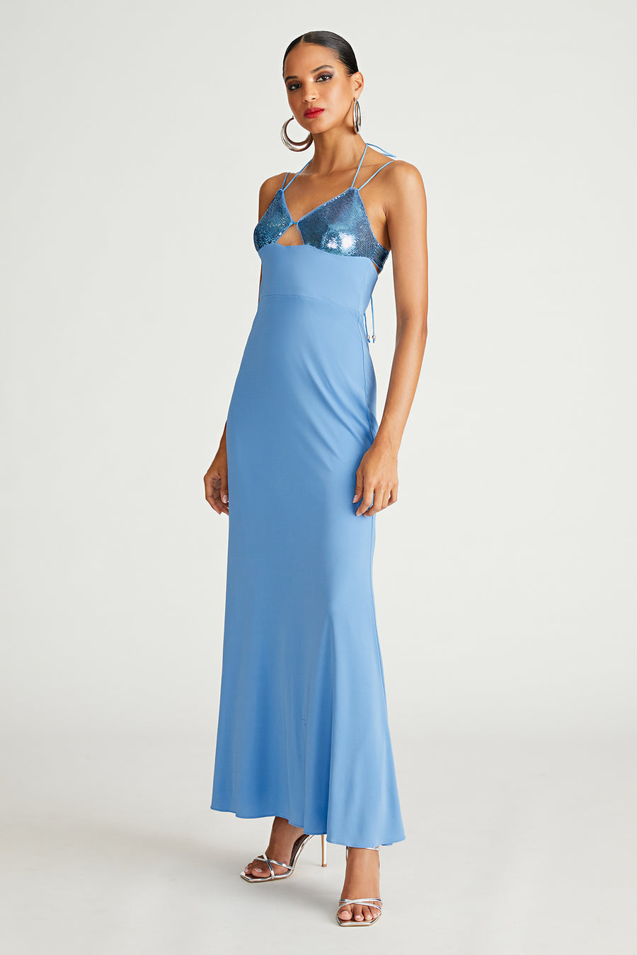 halston heritage Kasen Gown In Jersey & Sequin