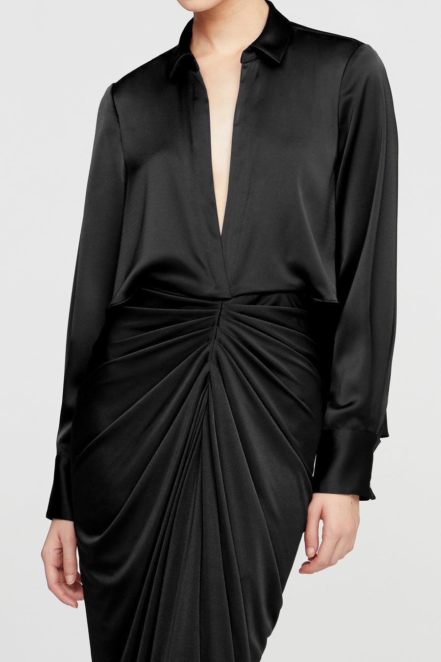 Halston Heritage Katrine Jersey And Satin Gown